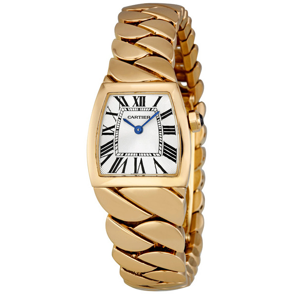 Cartier La Dona Elegance W6601006 Swiss Quartz 18kt Rose Gold Small Tonneau Sapphire Blue Guilloche 30m