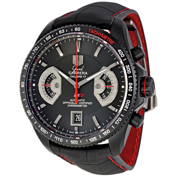 Tag Heuer Grand Carrera Automatic Black Dial Titanium Steel 43mm
