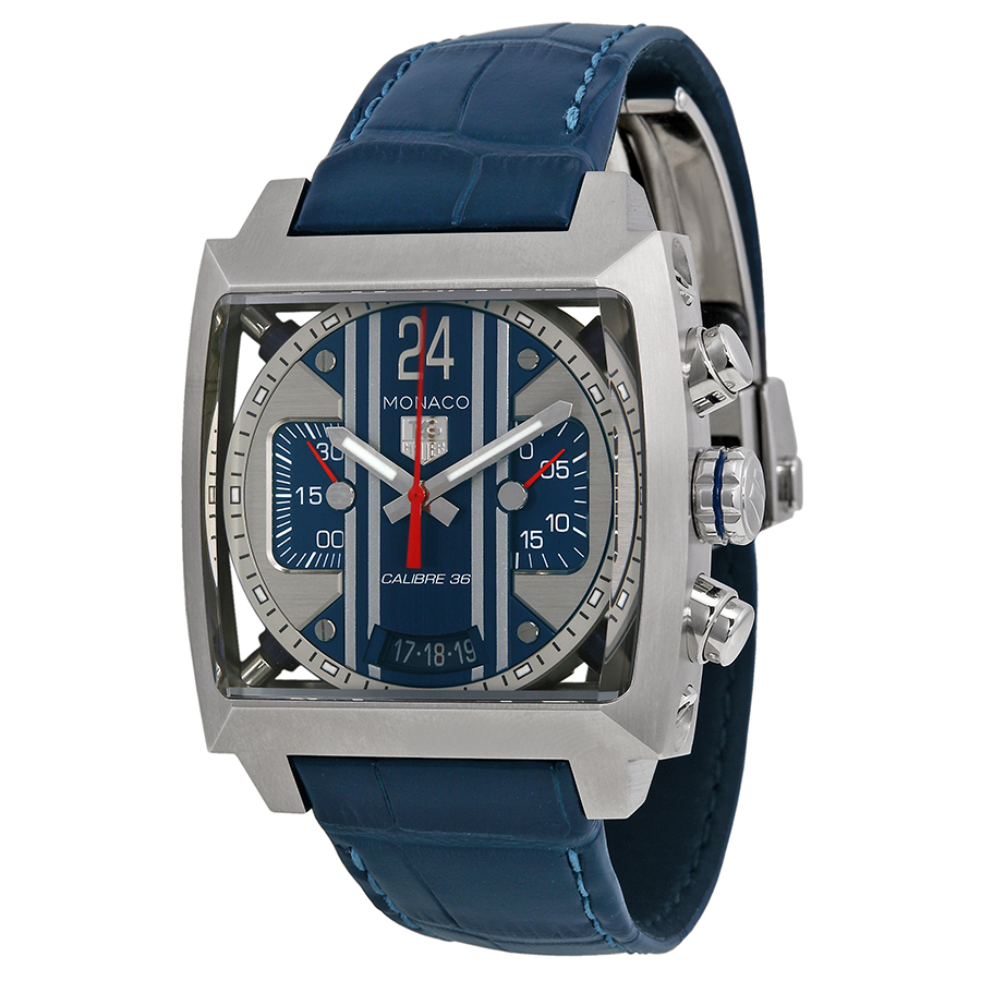 Tag Heuer Monaco Clone Automatic 36mm Carbon Black Dial Mens Watch