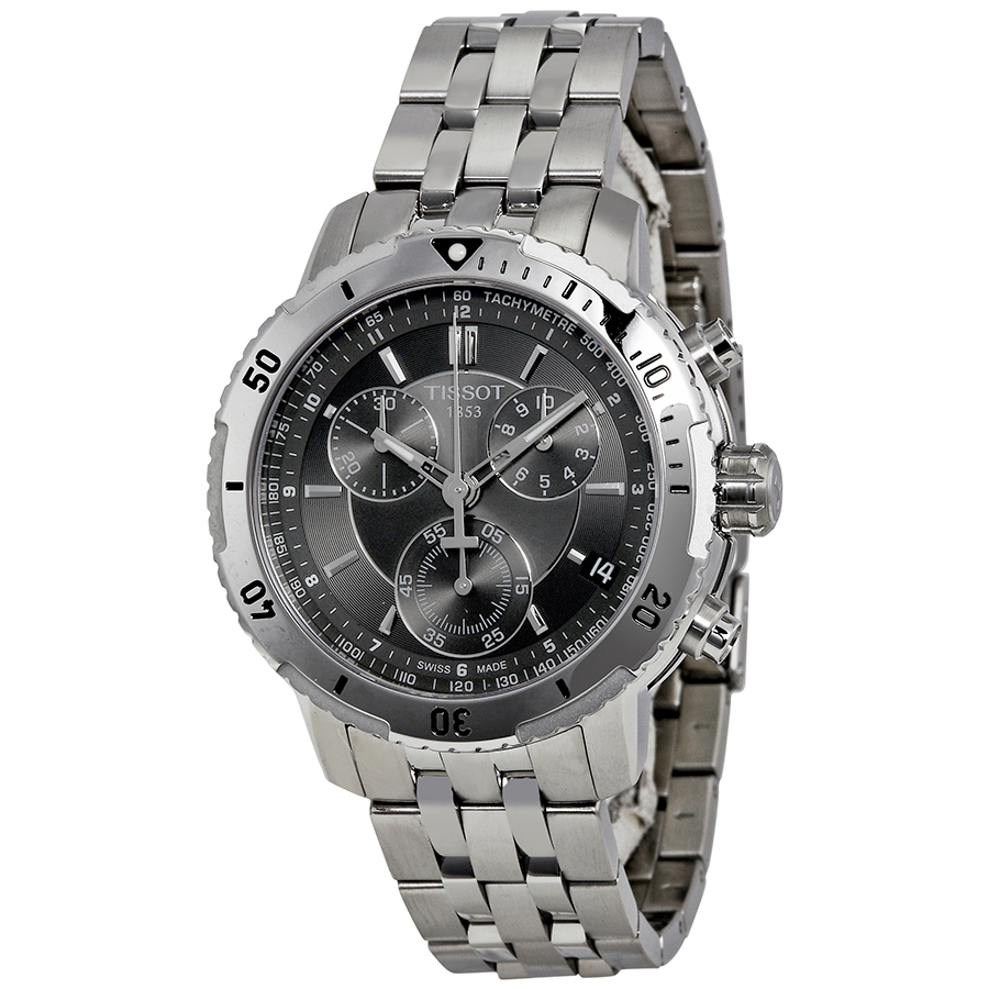 Tissot PRS 200 Diver Chrono Replica with Black Face and Stainless Steel Case