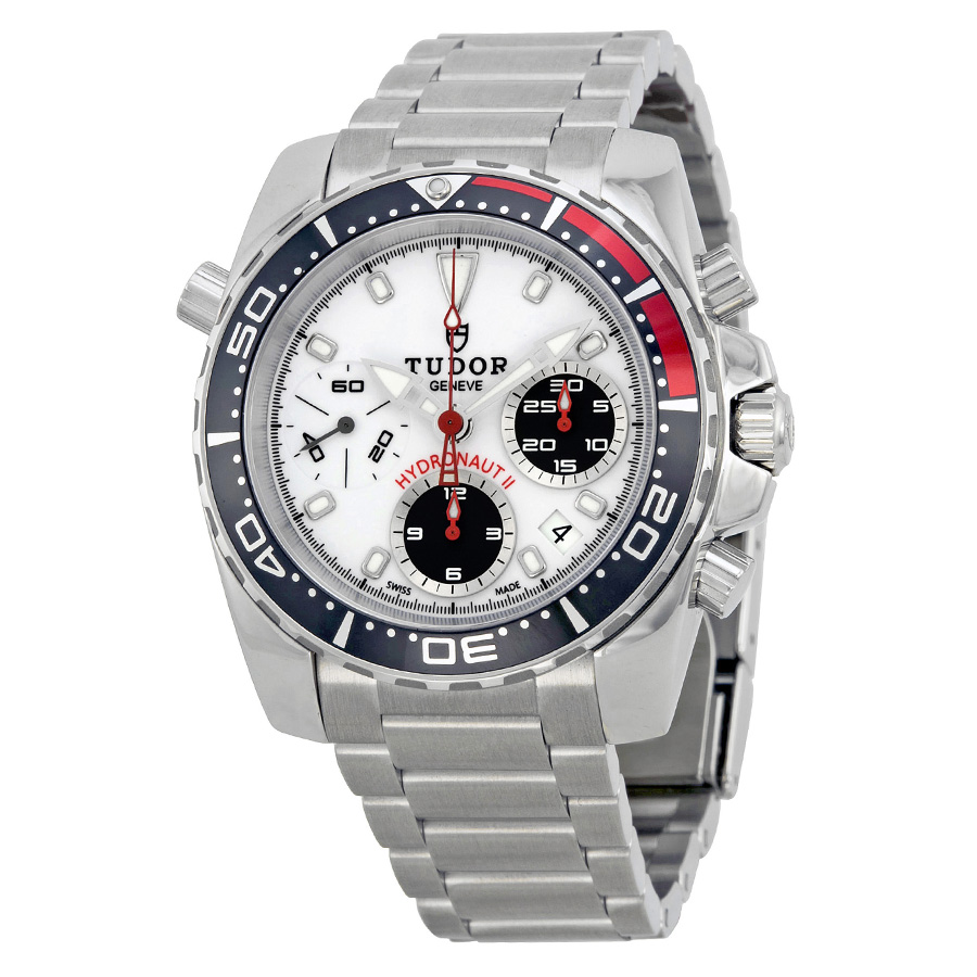 Tudor Hydronaut Automatic Steel Watch with Silver Dial & Bezel