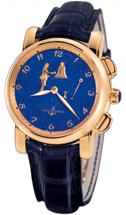 Ulysse Nardin Hourstriker 6106-103/e3 Auto 42mm 18kt Rose Gold Blue Leather