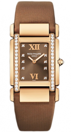 Patek Philippe Clone 24 Automatic Gold & Diamond Ladies Watch