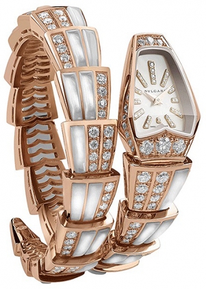 Bvlgari Serpenti Replica Swiss Watch with Diamond Bezel & Steel