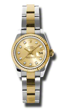 Rolex Datejust 179173CDO Imitation Gold & Diamond Chic Watch