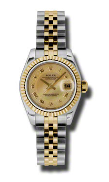 Rolex Datejust Clone 179173CMRJ Elegant Gold Steel Diamond Bezel Automatic Watch