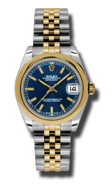 Rolex Datejust 36mm Elegance Gold & Black Dial Replica Watch