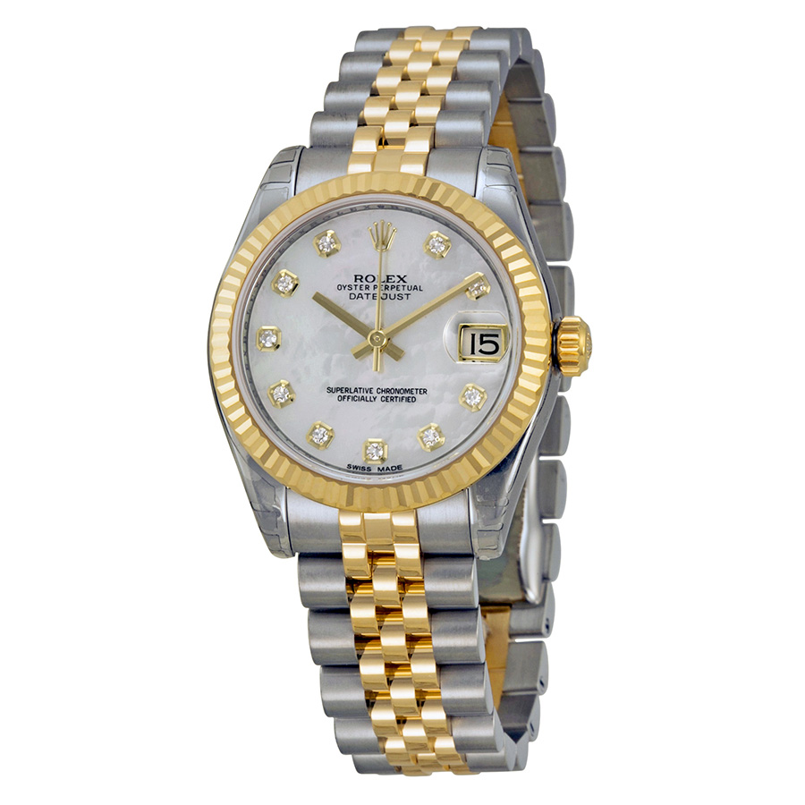 Swiss-Engineered Rolex Datejust 178273MDJ Imitation with Moon Phase, White Gold & Mother of Pearl Dial Watch