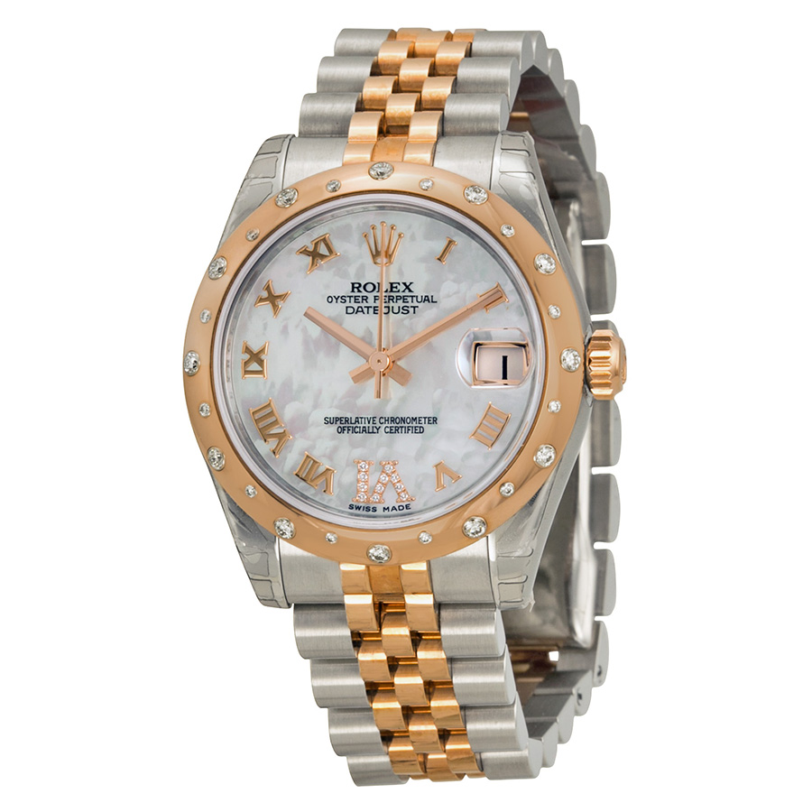 Luxury Lady's Datejust Rolex 41mm Imitation Gold & Diamond Bezel Automatic Watch
