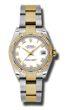 Stylish Rolex Datejust 178313WRO Steel & Diamond Accented Automatic Ladies Watch