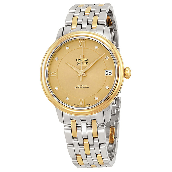 Omega DeVille 42420332058001 Imitation Classic Gold Bezel Automatic Champagne Watch