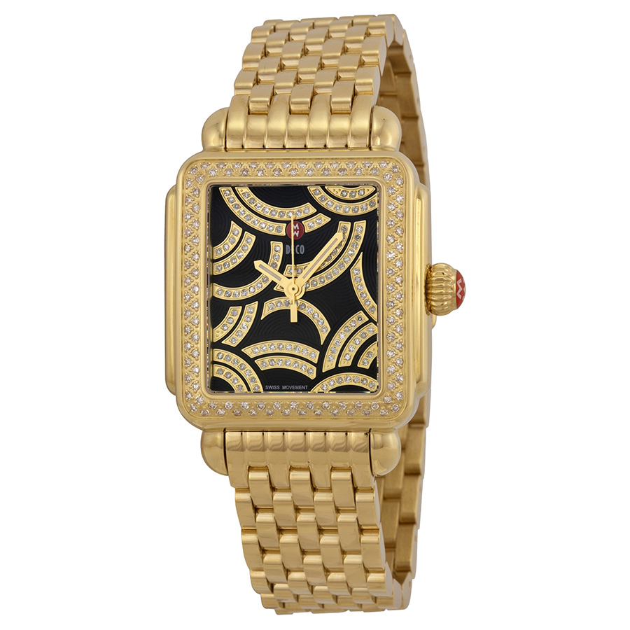 Michele Masterpiece Yellow Gold-plated SS Auto Watch with Luminous Hands