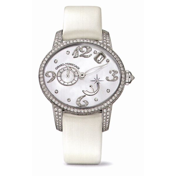 Girard Perregaux Cats Eye Ladies Watch - Steel & Diamond Bezel - White Dial