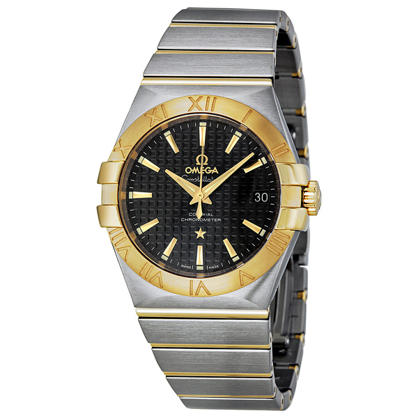Omega Constellation Classic Chronograph Steel & Gold Bezel Automatic Blue Face Watch