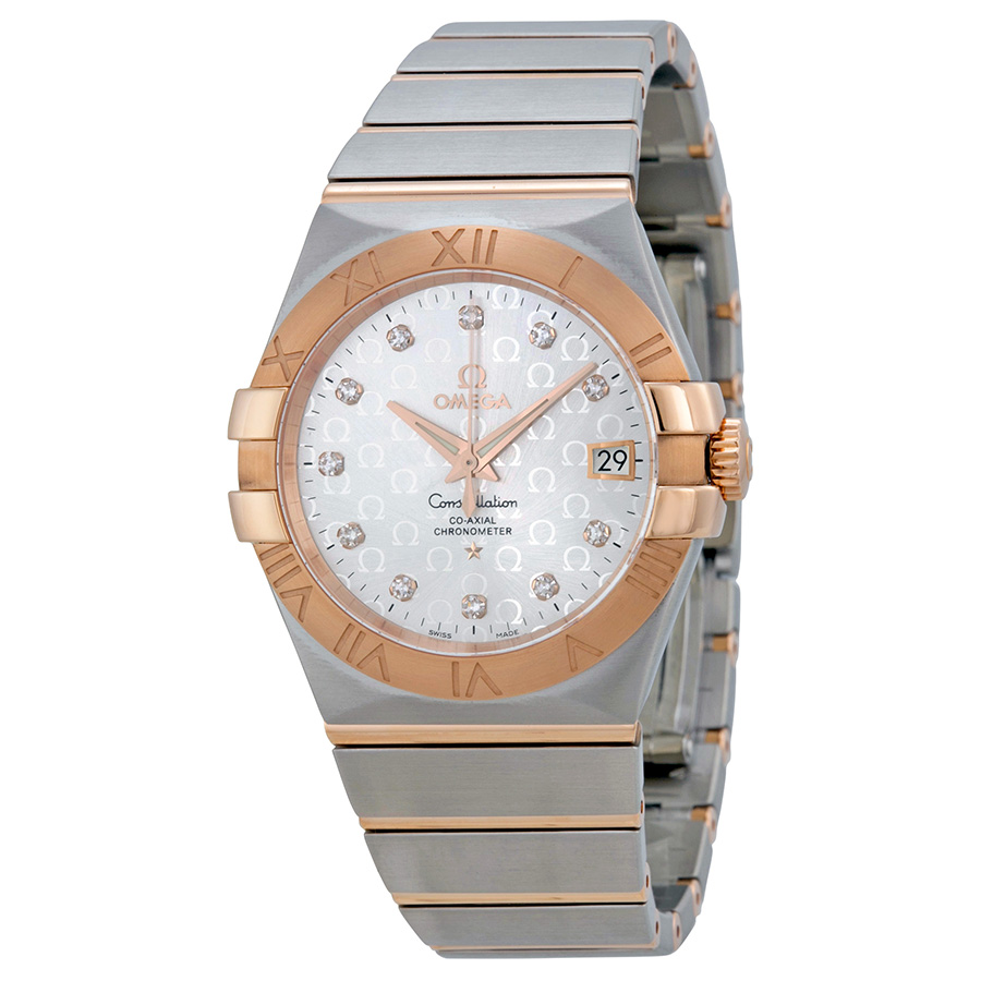 Omega Constellation 12320352052003: Elegant Lady's Watch - Swiss Clone, 18K Rose Gold, Bezel Set Diamonds