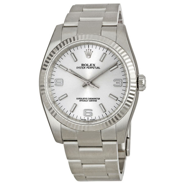 Rolex Oyster Perpetual SASO Automatic Steel Dial Men's Watch - Timeless Elegance