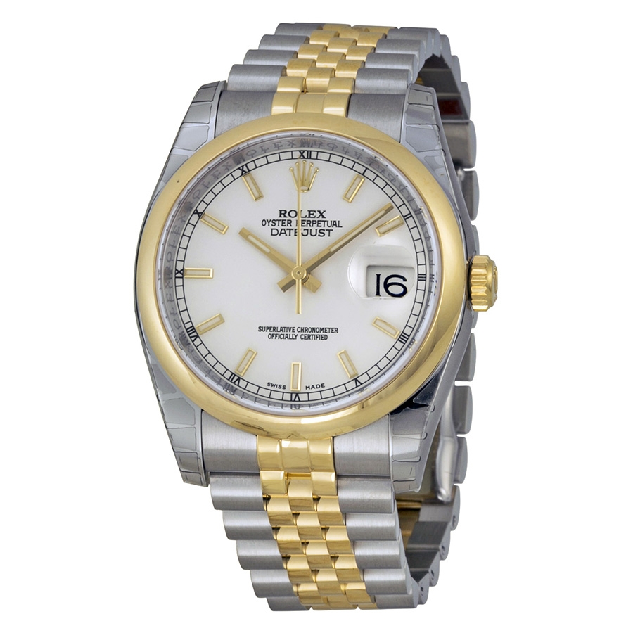 Classical Rolex Datejust 116203WSJ Steel & Gold Bi-Color Charm Automatic Men's Watch