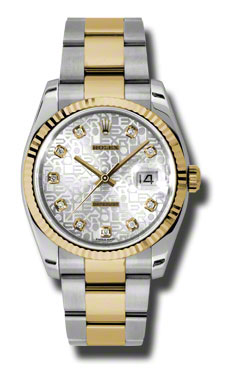 Rolex Datejust 36mm Steel & Gold Champagne Diamond Dial Watch