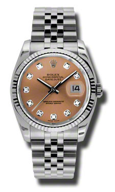 Rolex Datejust 36mm Steel & White Gold Diamond Dial Replica Watch