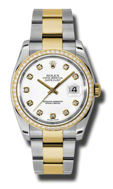 Rolex Datejust 116243WDO Imitation Gold & Diamond Bezel Elegant Ladies Watch