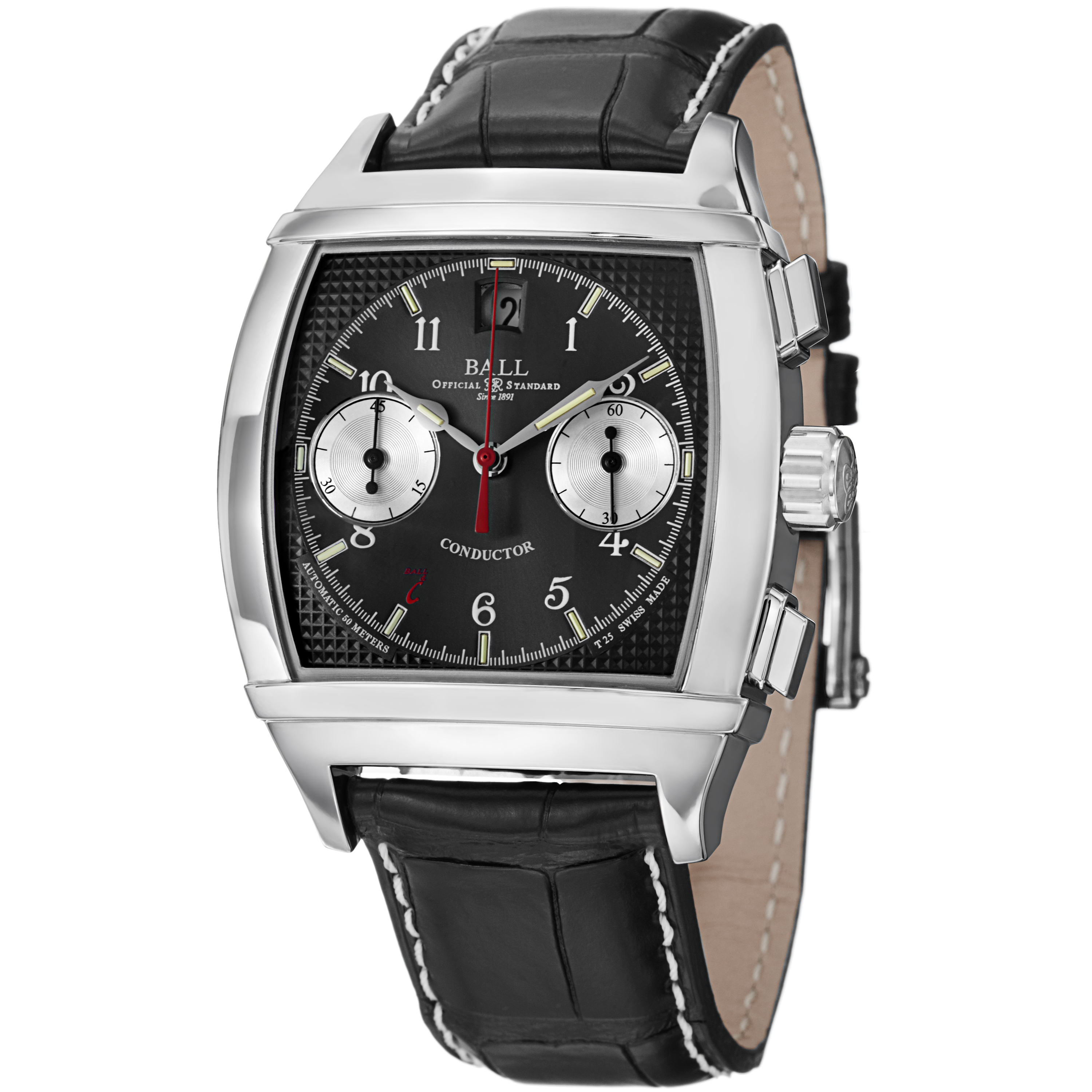 Ball Conductor Automatic Black Dial Steel Watch Replica CM2068D