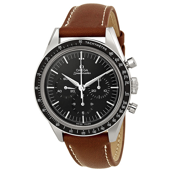 Omega Speedmaster Chronograph Stainless Steel 42mm Automatic Jet Black Dial Watch