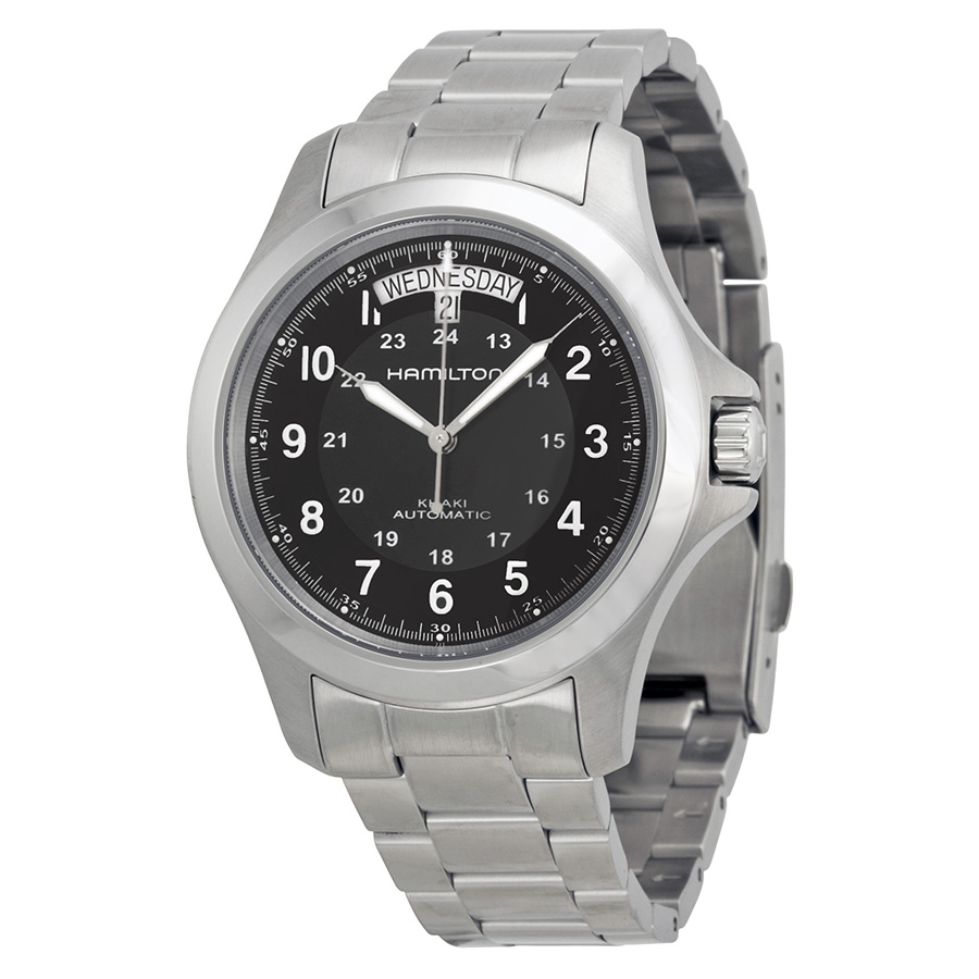 Hamilton Khaki H64455133: Stainless Steel Timepiece with Black Index Markers & Olive Green Dial Watch