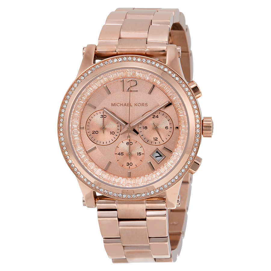 Michael Kors Heidi MK6064 Rose Gold Steel Chronograph Watch