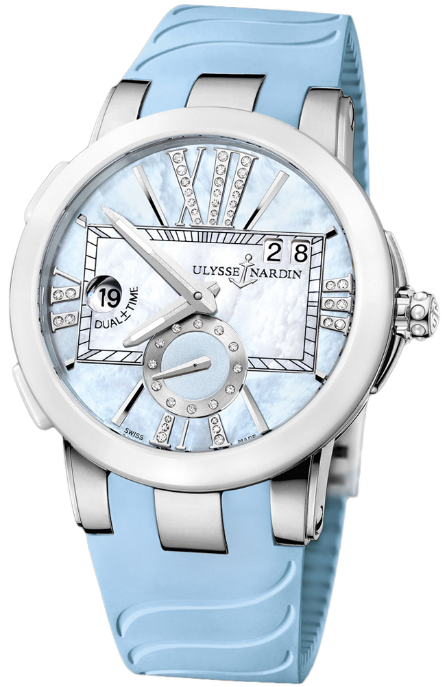 Ulysse Nardin 243-10-3/393 Imitation 33mm Gold-Plated Automatic Watch with Crystal Blue Dial