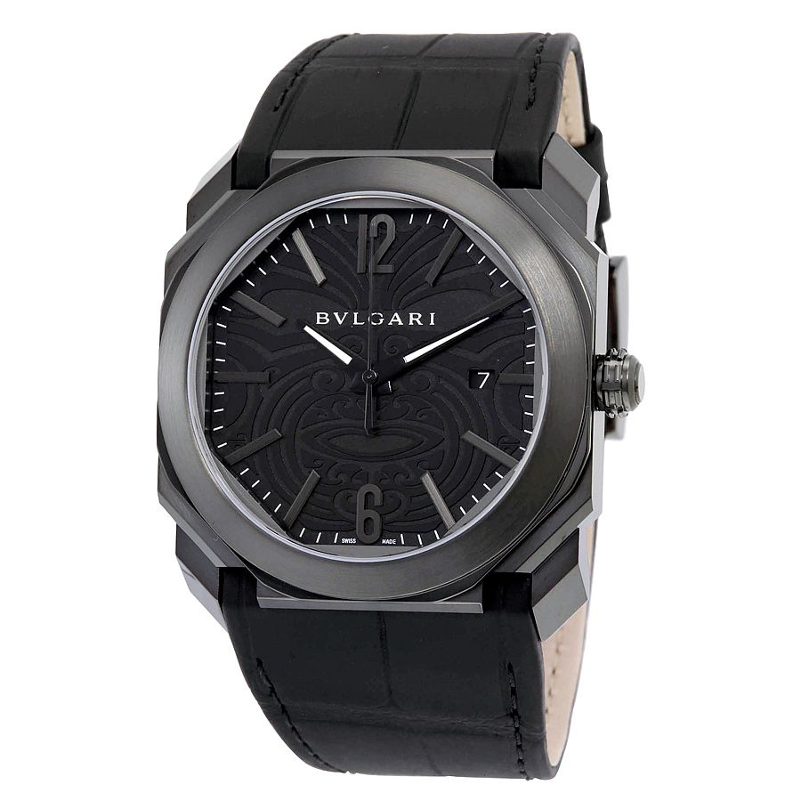 Bvlgari Homage Mens Watch - Automatic Swiss Movement - Black Dial - 42mm Case