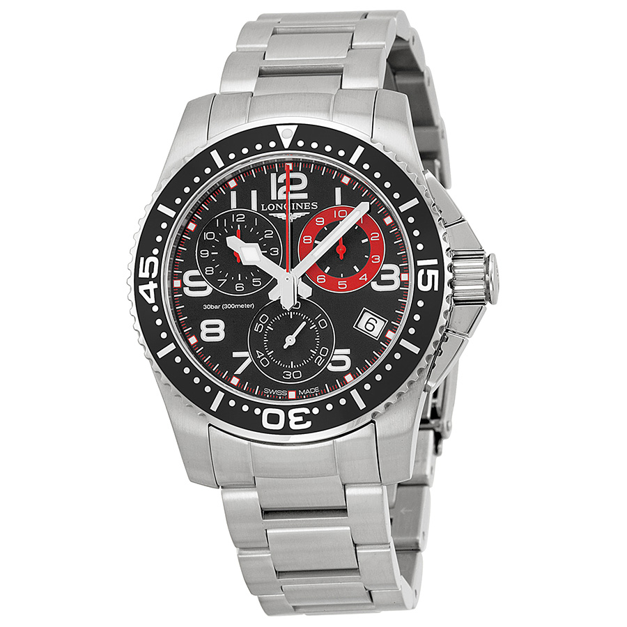 Longines HydroConquest Swiss Chronograph Dive 36mm Silver Steel Watch