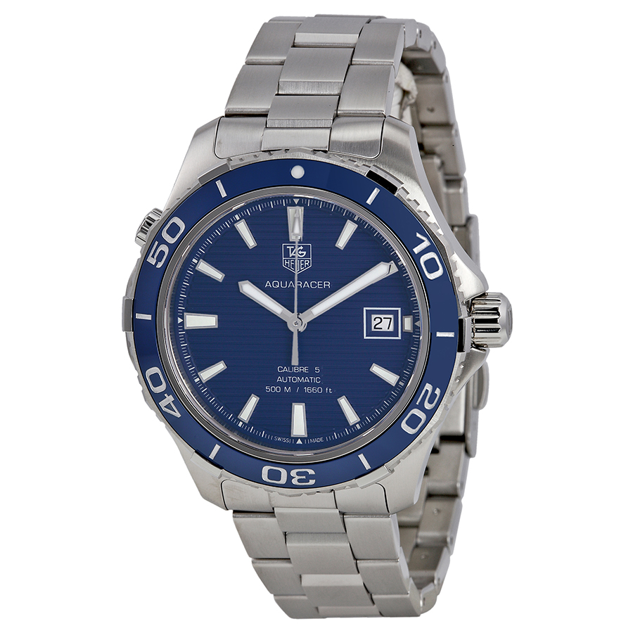 Tag Heuer Aquaracer WAK2111.BA0830 Swiss Clone Dive Chrono Watch - Stainless Steel - Black Face - 300m Water Resistant