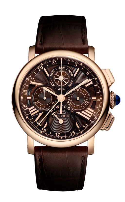 Cartier Rotonde Brown Guilloche Automatic Chronograph Watch