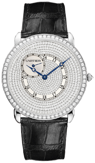 Cartier Ronde Louis Cartier 18K White Gold自动机械石英表