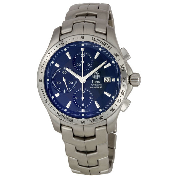 Tag Heuer Link Steel Case Automatic Blue Dial Chronograph Replica Watch