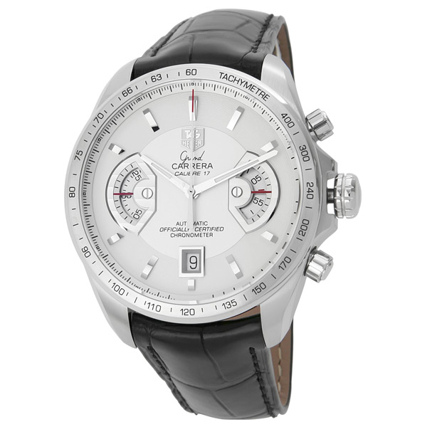 Tag Heuer Grand Carrera Automatic Chronograph Mens Watch - Black Dial & Bezel