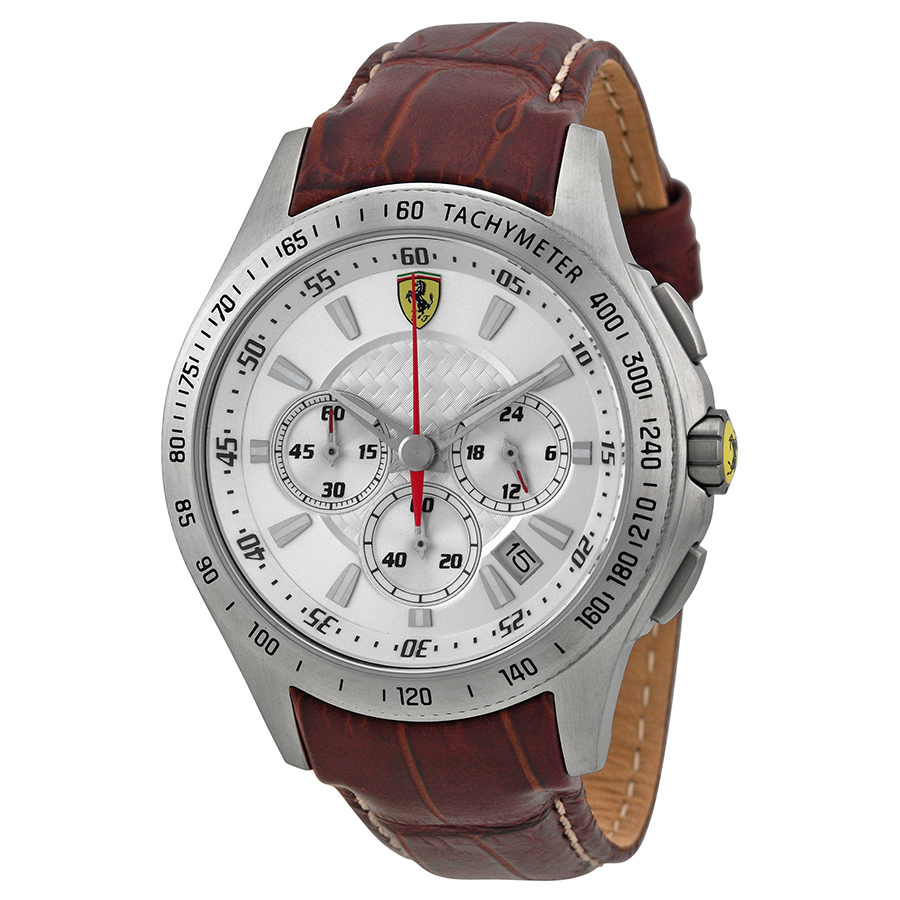 Ferrari Homage Silver Chronograph Movement 42mm Watch
