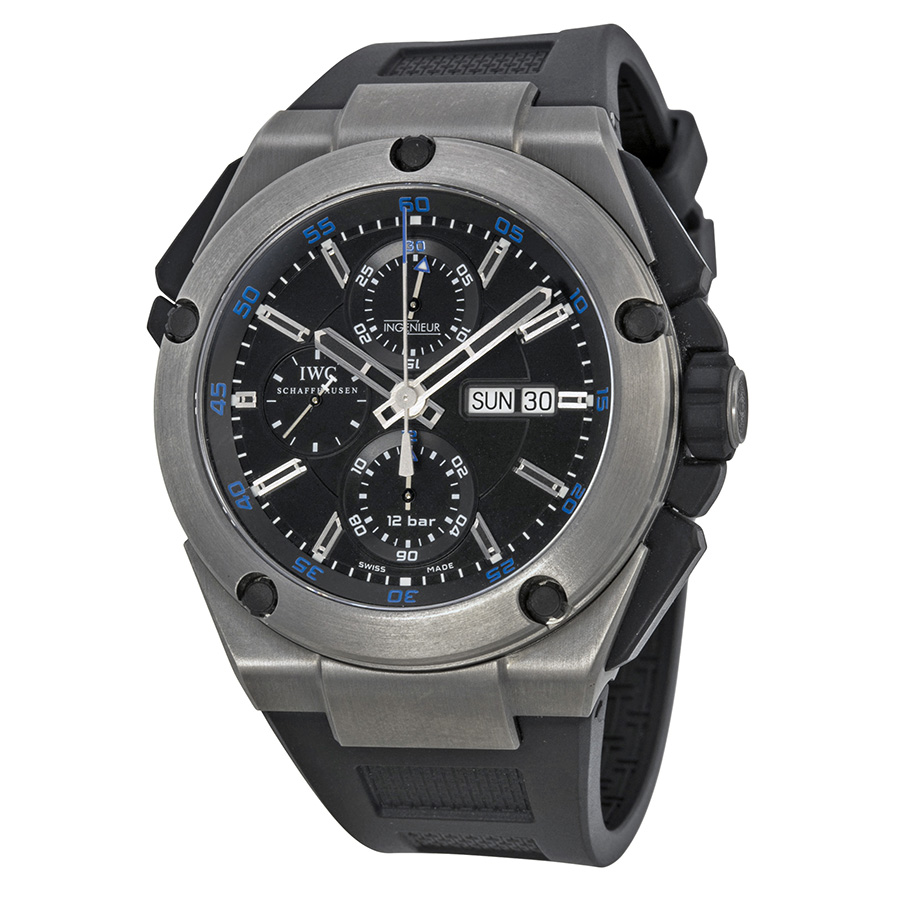 IWC Ingenieur Automatic Handwind Chronograph Black Face Dive Watch