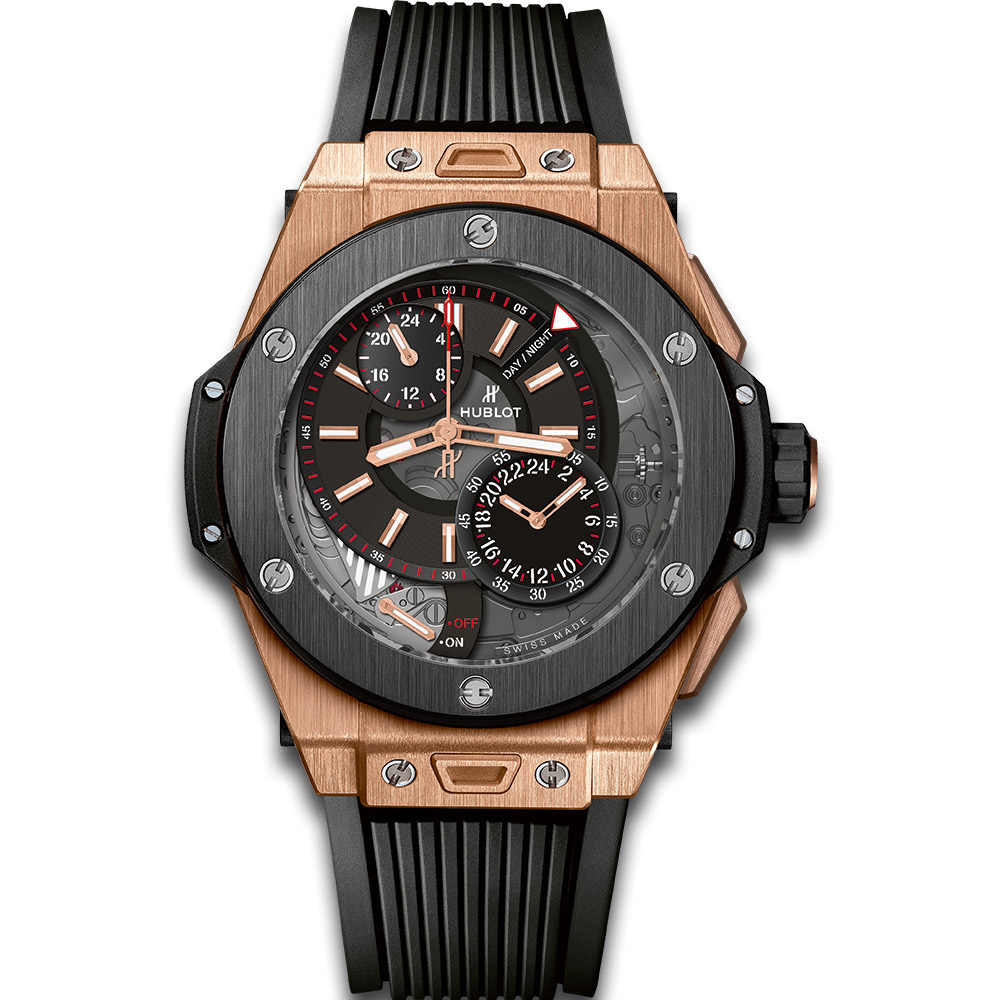 Hublot Classic Fusion Swiss Clone Automatic Rose Gold Case Jet Black Face 43mm Water Resistant Watch