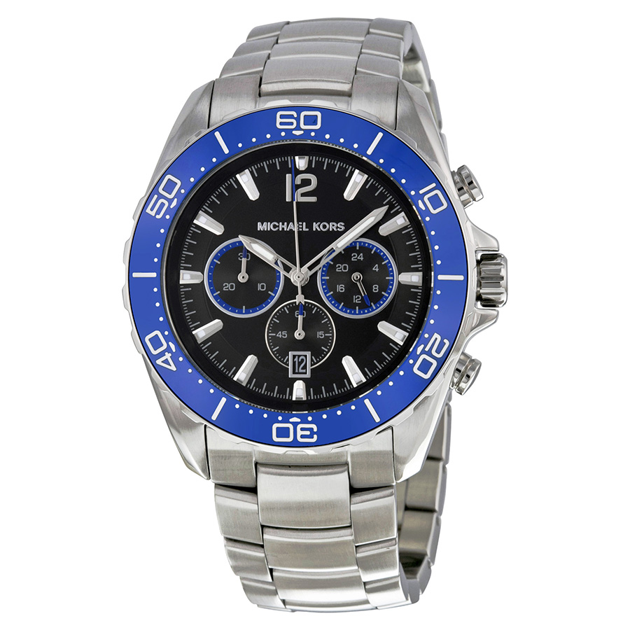 Michael Kors Windward MK8422 Imitation Dive Chrono Steel Black Face Water Resistant Watch