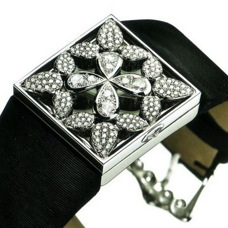 Replica Audemars Piguet Danae 18K White Gold Automatic Black Dial Watch - Swiss Clone