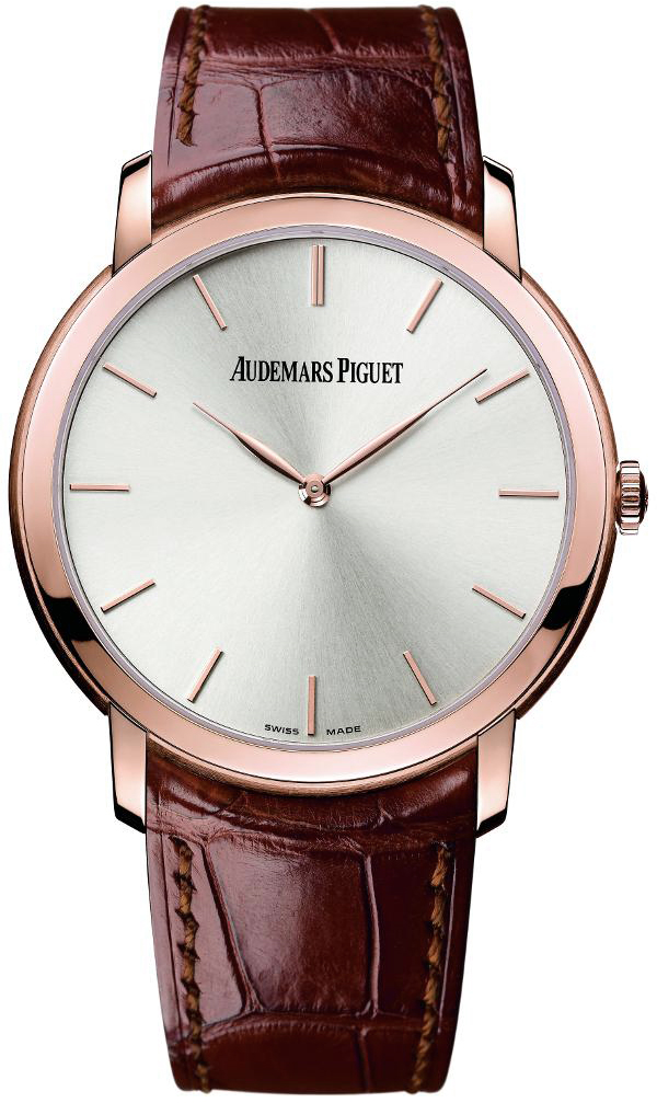 Rose Gold Jules Audemars 41mm Automatic Sapphire Crystal Watch, Classic Elegance