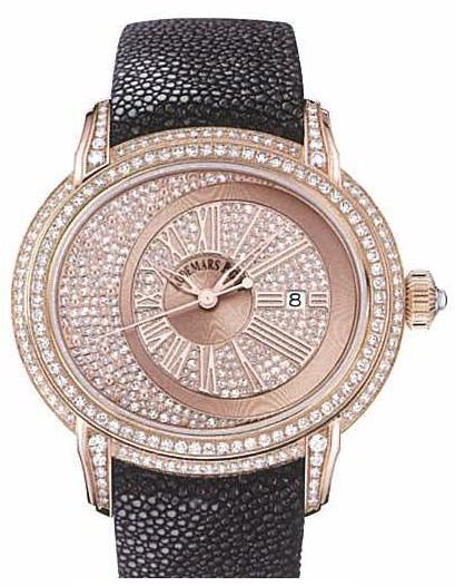 Automated Elegance AP Millenary Steel Chronograph Jet Black Dial Mens Watch