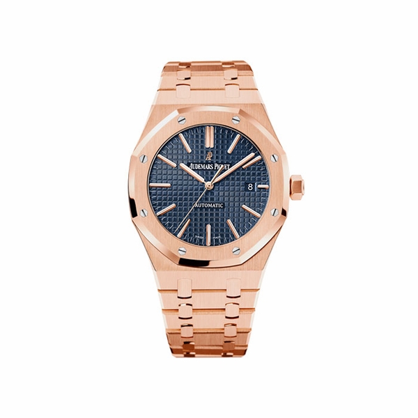 Audemars Piguet Royal Oak Automatic Blue Tapisserie 18kt Pink Gold 41mm