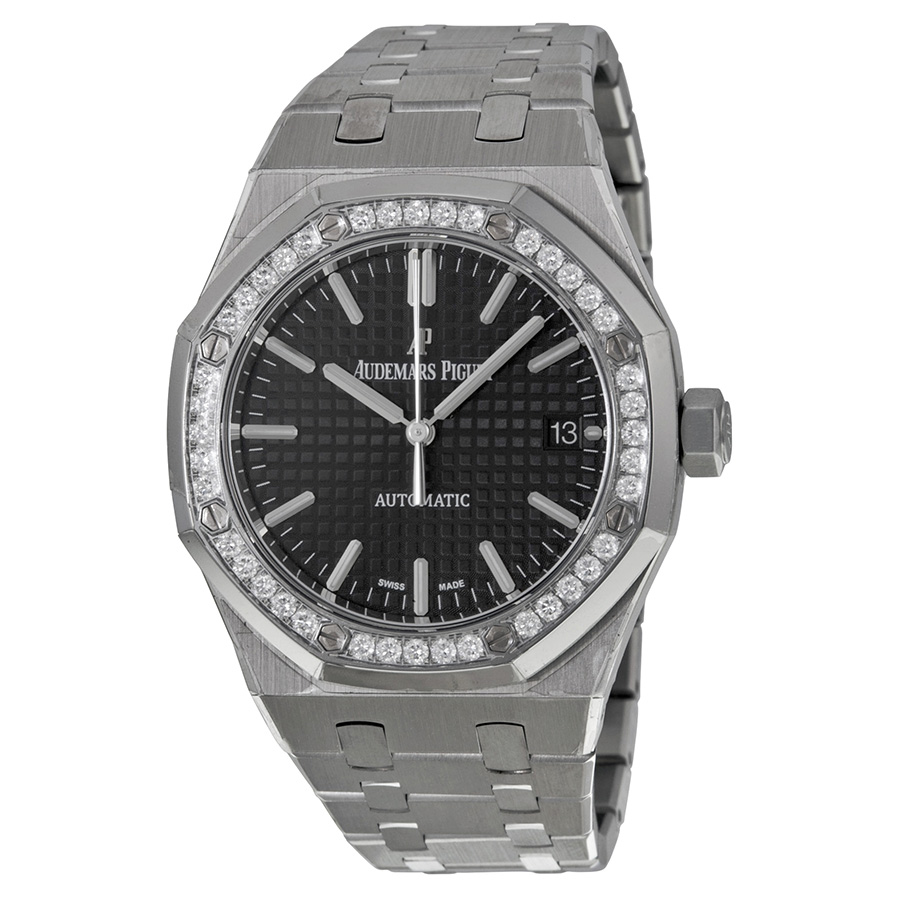 Audemars Piguet Royal Oak Clone 41mm Swiss Automatic Steel Black Face Water-Resistant Watch