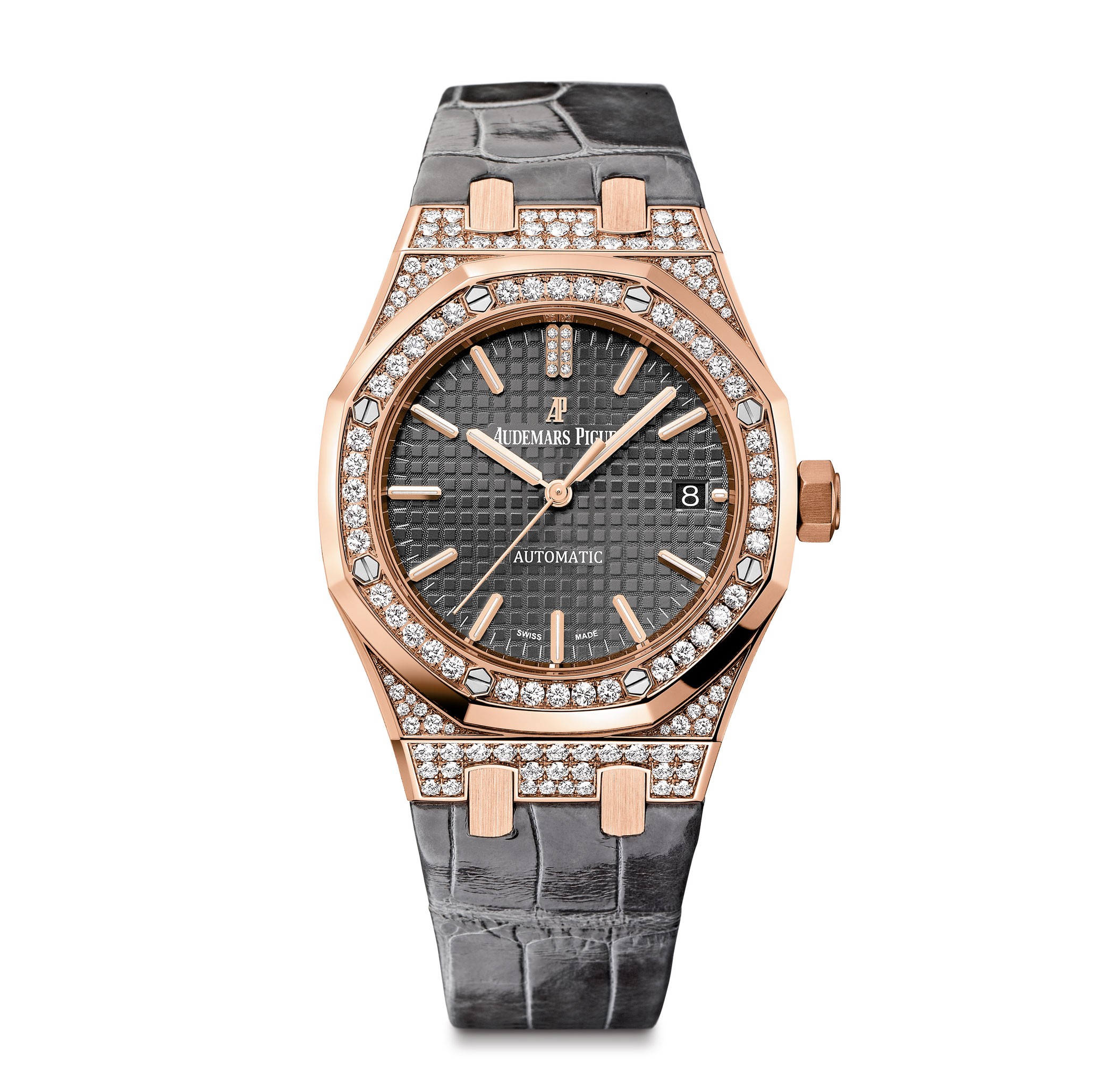 Audemars Piguet Royal Oak Homage 41mm Auto Chrono Black PVD Case Silver Dial Watch