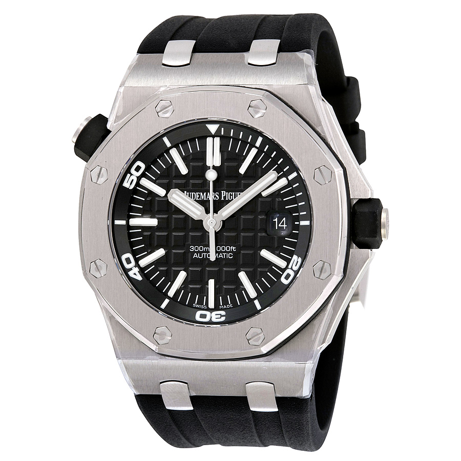 AP Royal Oak Automatic 41mm Black Steel Case Jet Black Dial Reps Watch