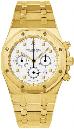 Audemars Piguet Royal Oak 25960BA.OO.1185BA.01 Auto 18kt Gold White Dial 39mm