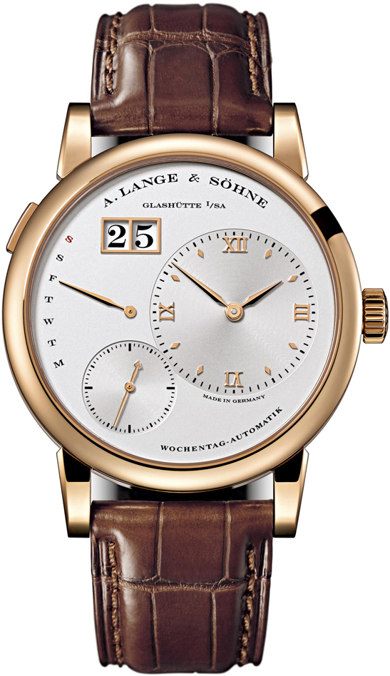 A. Lange & Sohne Automatic Watch with Silver Dial and Leather Strap