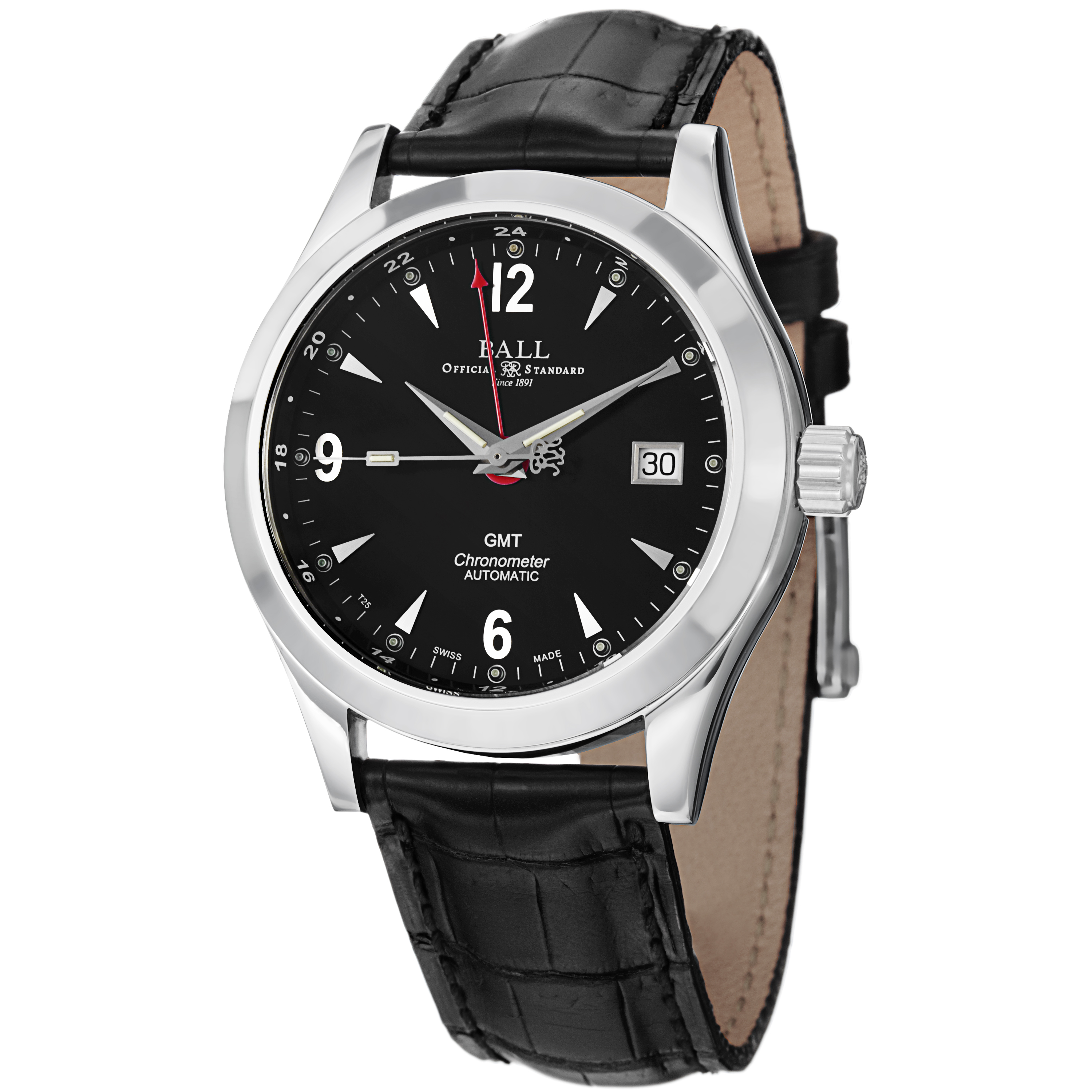 Ball Engineer GM1032CL2CJBK1: Automatic GMT Pilot Watch - Black Chrome - 43mm Case